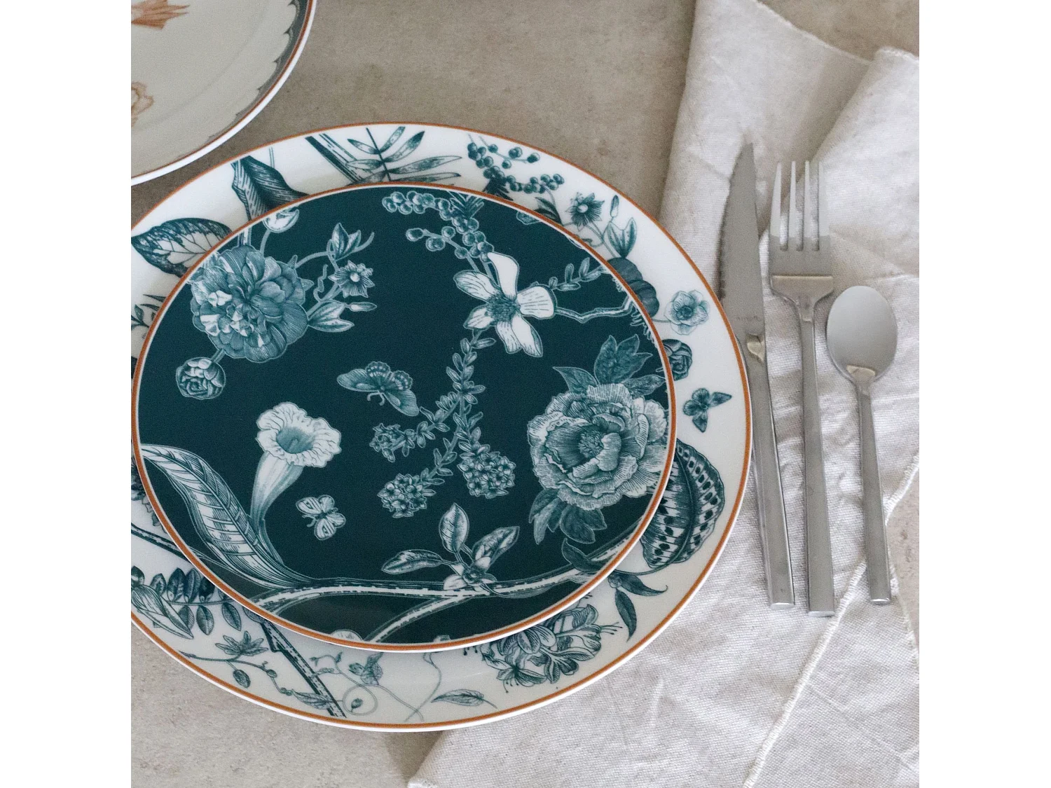 Novastyl - Lot 6 Assiettes Plates Botanic 27cm En Porcelaine