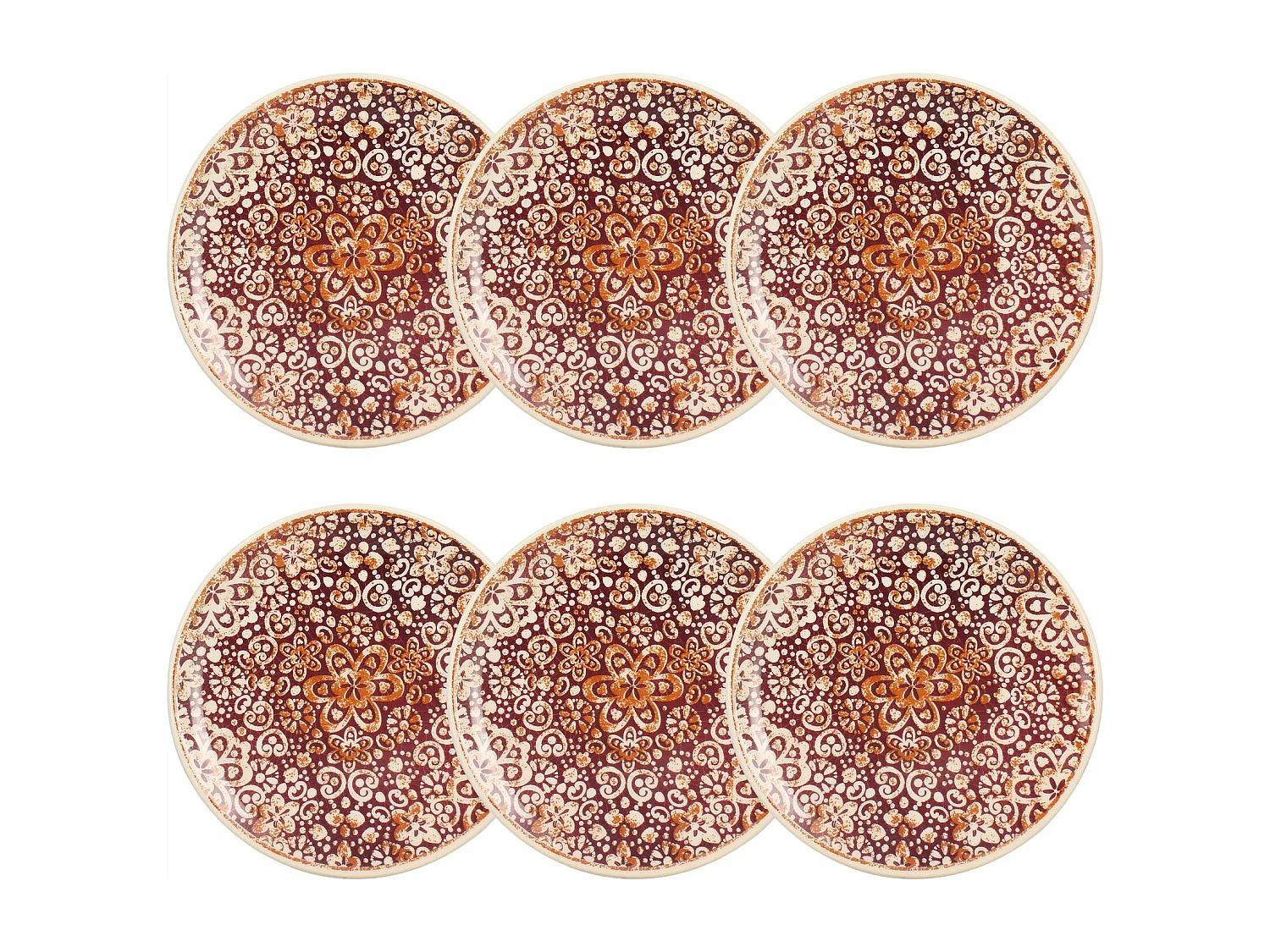 Novastyl - Lot 6 Assiettes Dessert Folly 19cm En Gres