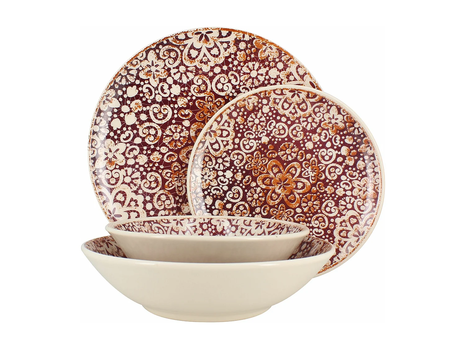 Novastyl - Lot 6 Assiettes Dessert Folly 19cm En Gres