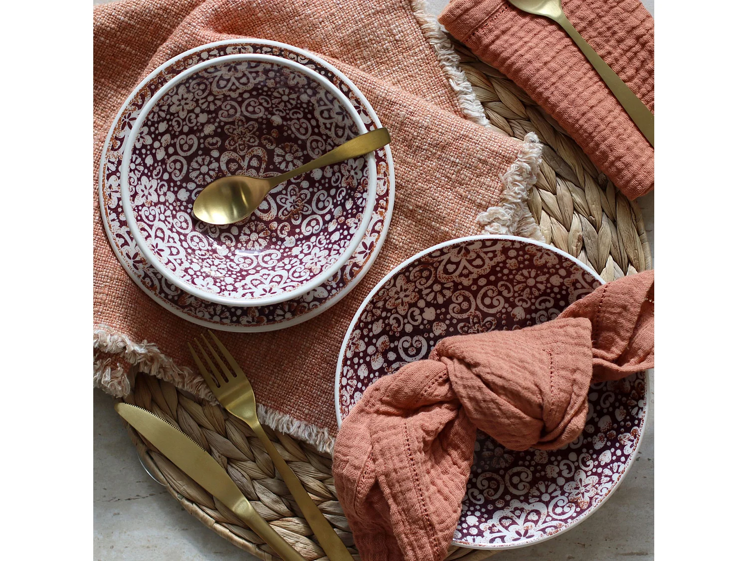 Novastyl - Lot 6 Assiettes Dessert Folly 19cm En Gres