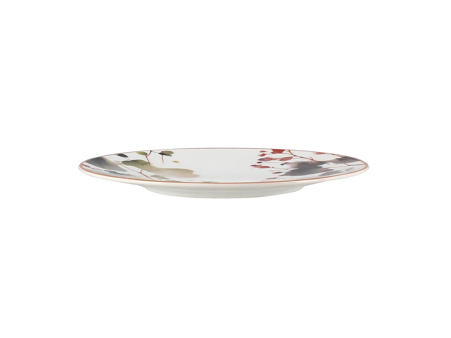 Novastyl - Lot 6 Assiettes A Dessert Aquarelle 20cm En Porcelaine