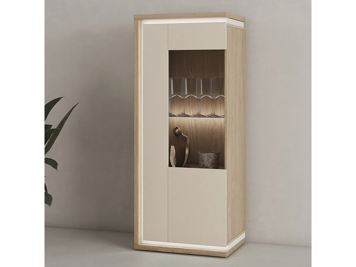 Vajillero 1 puerta apertura hacia la derecha Iria Cachemira y Madera