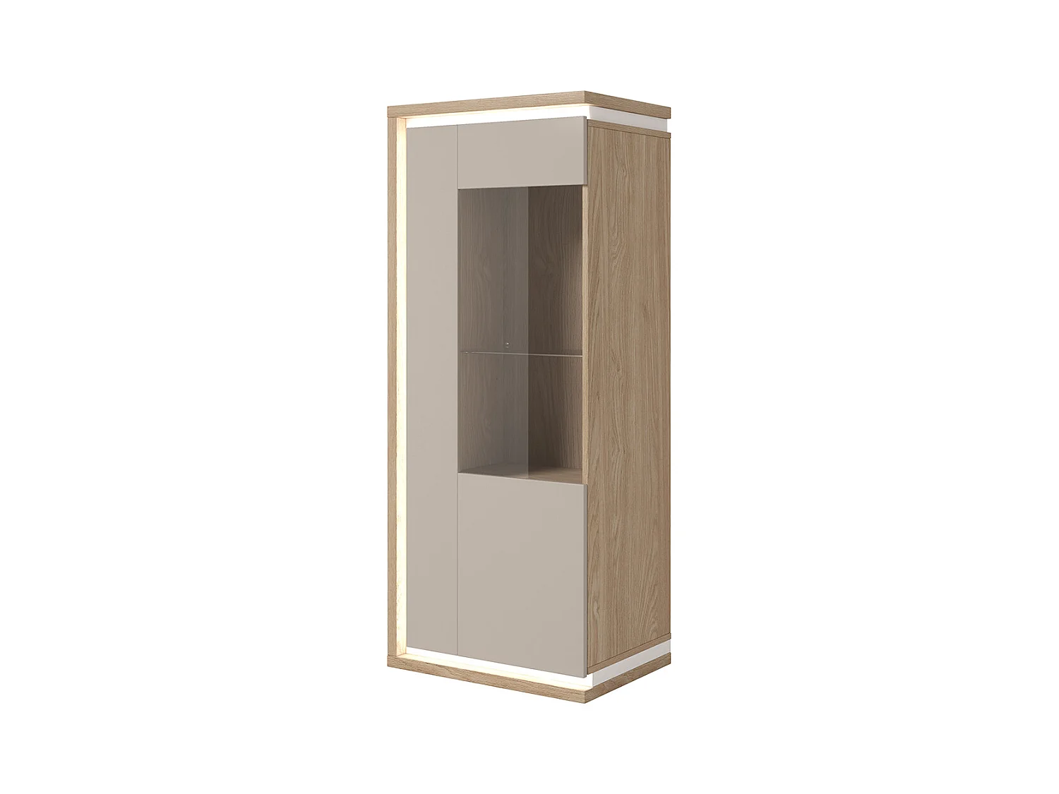 Vaisselier 1 porte droite Iria Cachemire et Bois