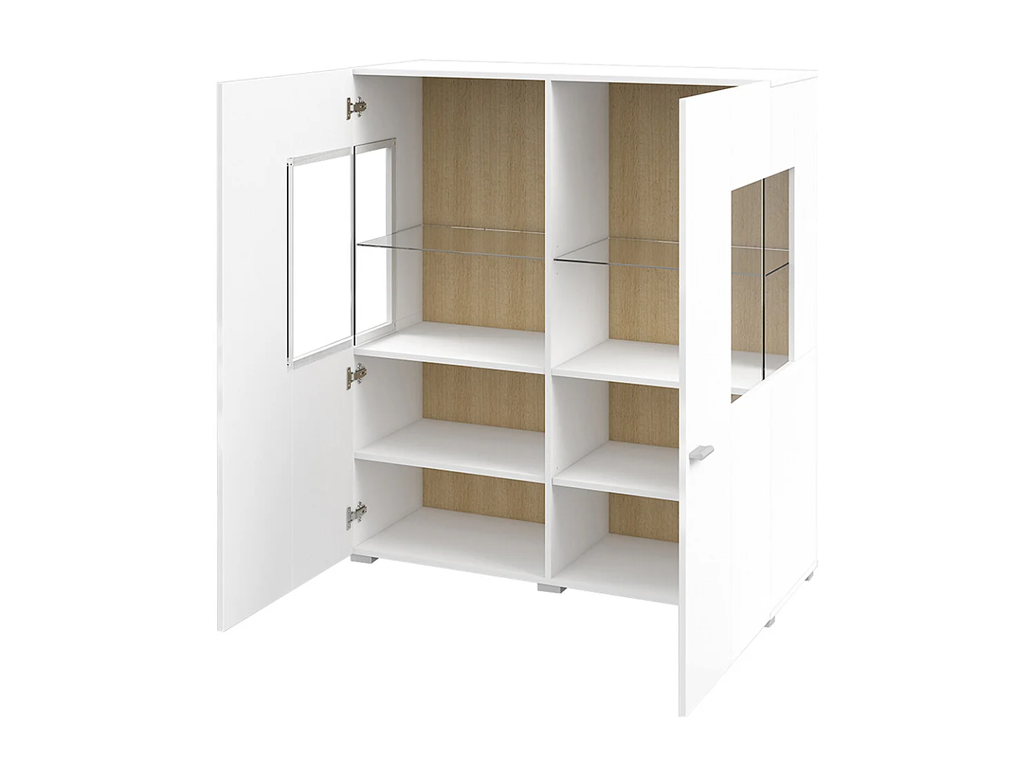 Credenza 2 ante Akram bianco e marrone 123cm