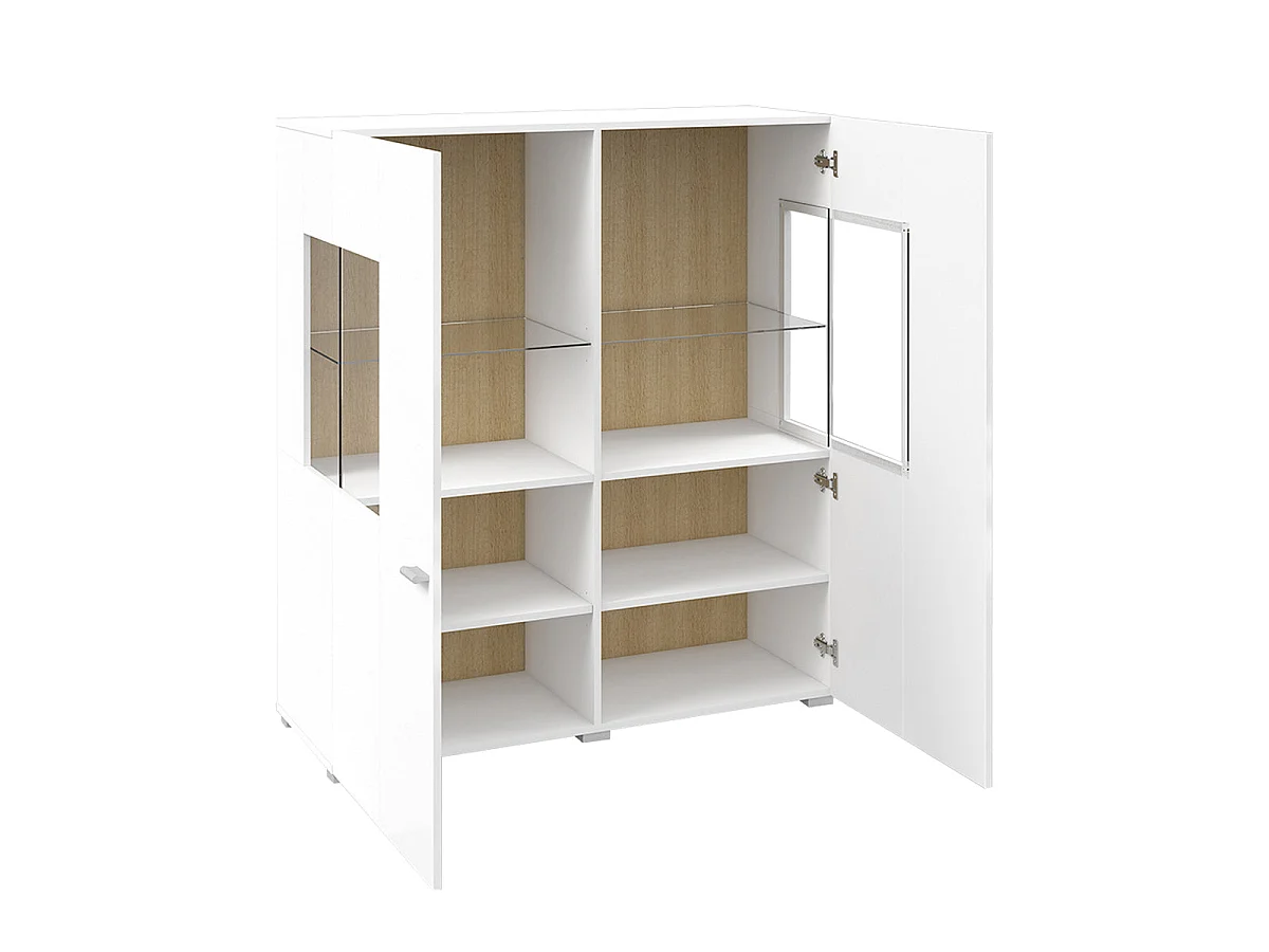 Vaisselier 2 portes Akram Blanc et Bois