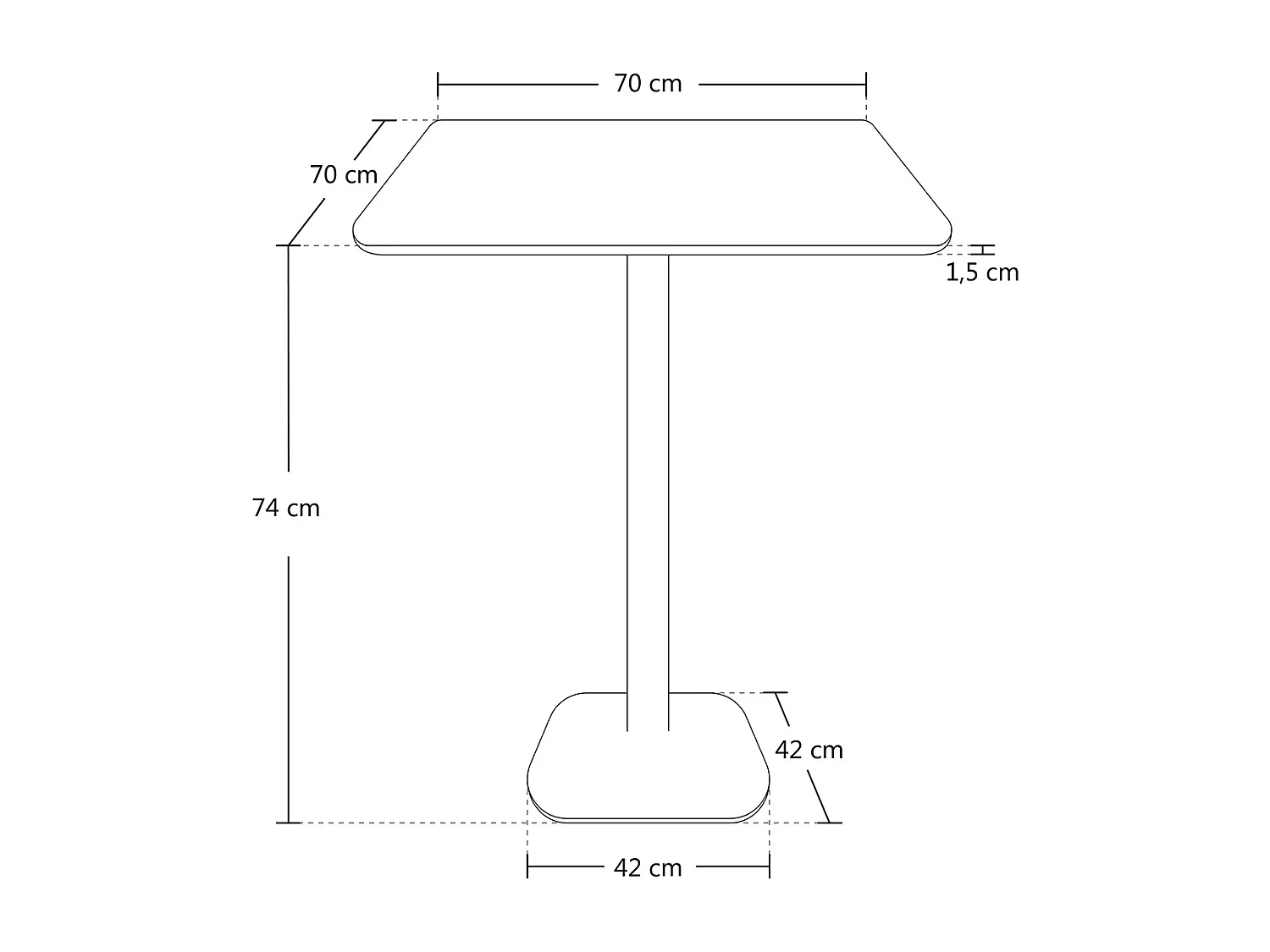 Tavolo quadrato 70×70 cm, tavolo da pranzo bianco mod. Thomas