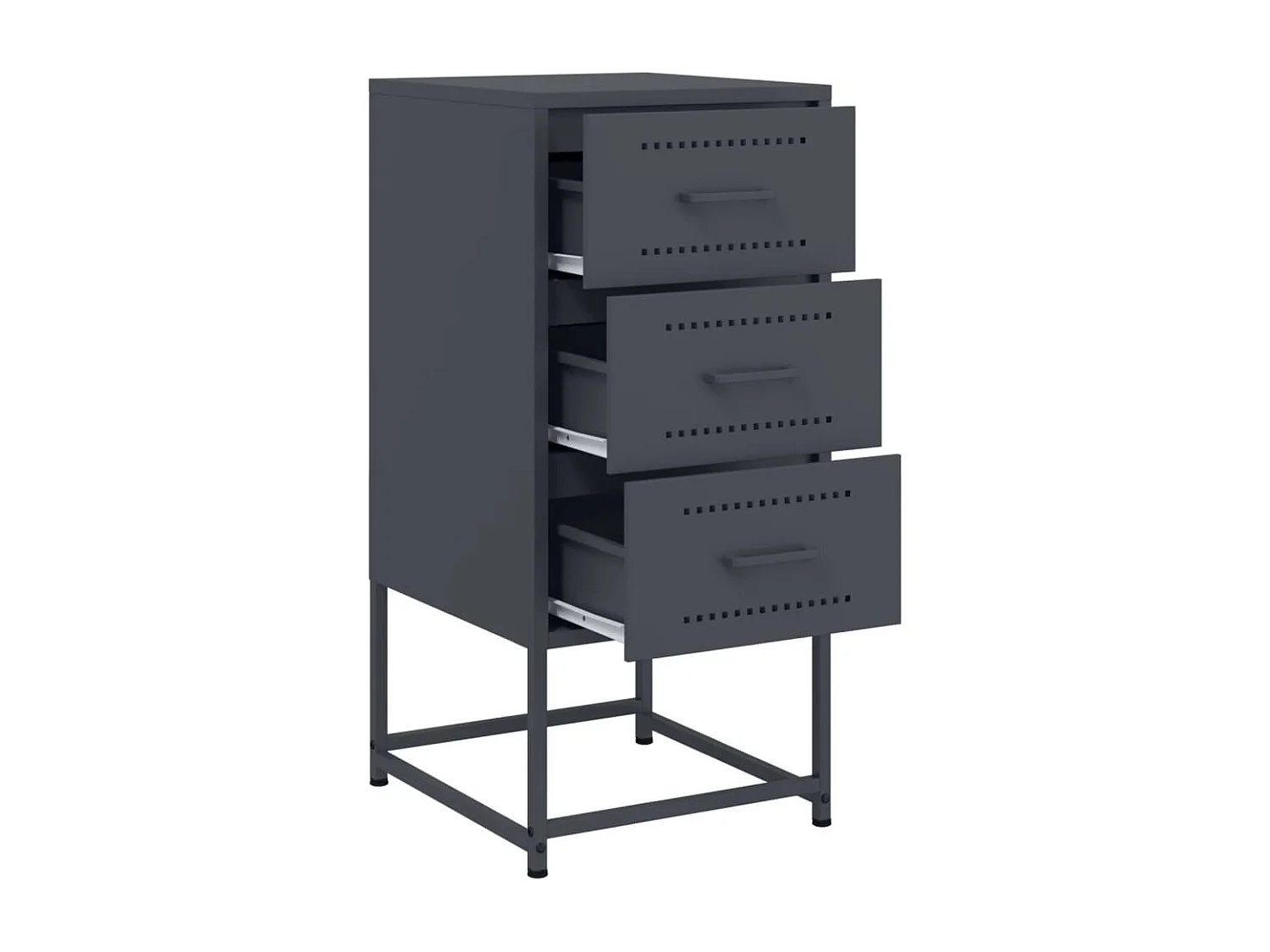 Table de chevet anthracite 36x39x78 cm acier