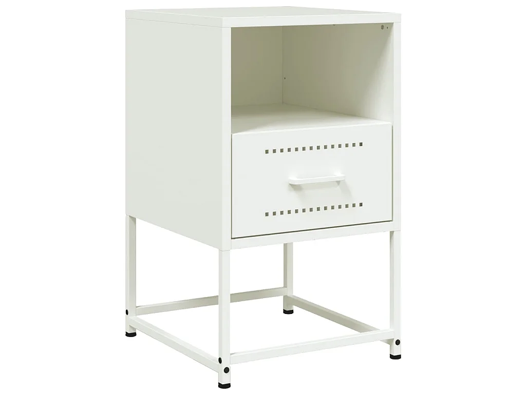 Comodino Bianco 36x39x60,5 cm in Acciaio