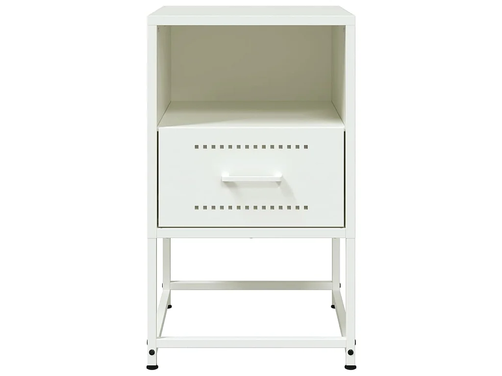 Comodino Bianco 36x39x60,5 cm in Acciaio