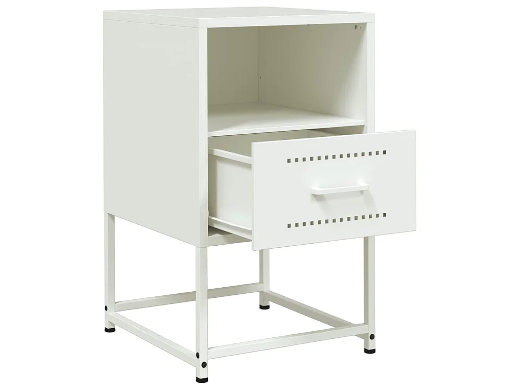 Comodino Bianco 36x39x60,5 cm in Acciaio
