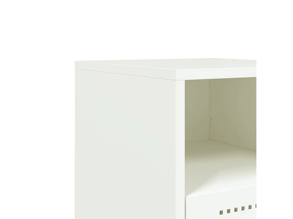 Comodino Bianco 36x39x60,5 cm in Acciaio