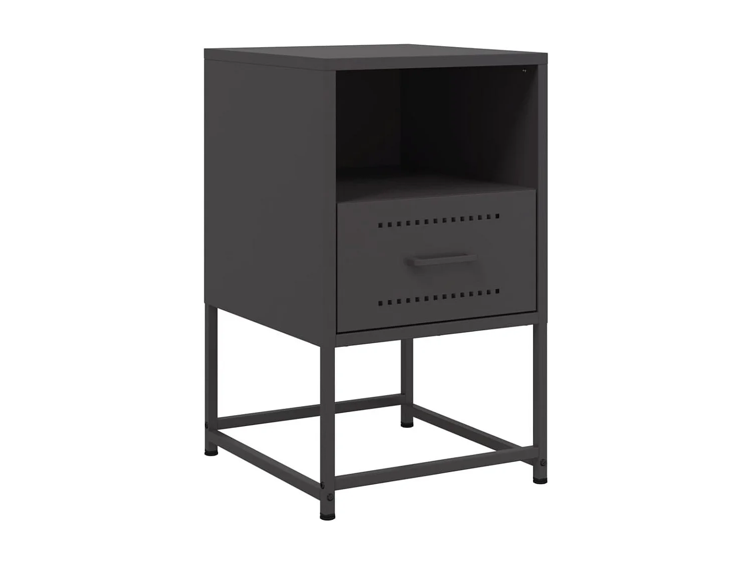 Comodino Nero 36x39x60,5 cm in Acciaio