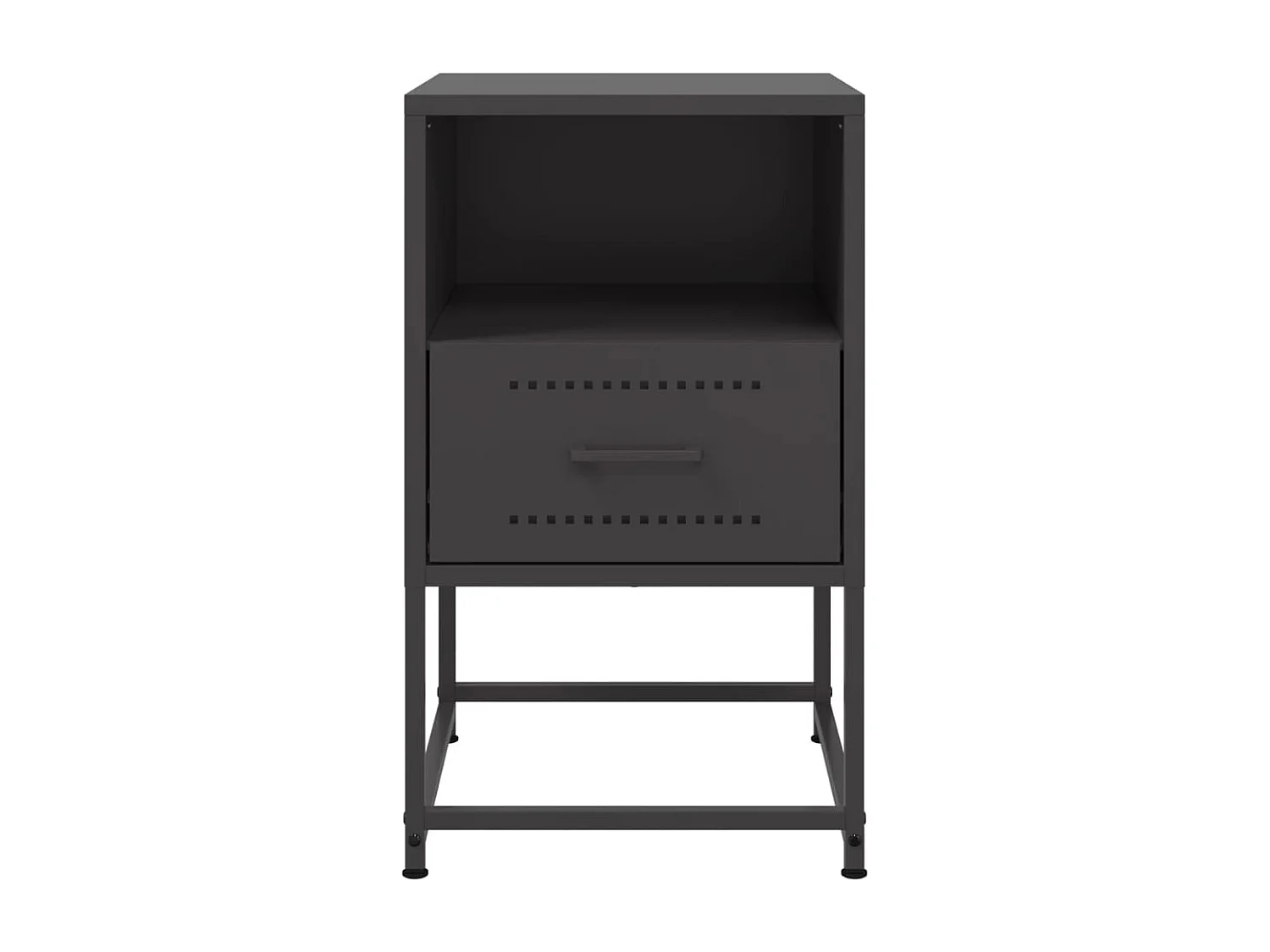 Comodino Nero 36x39x60,5 cm in Acciaio