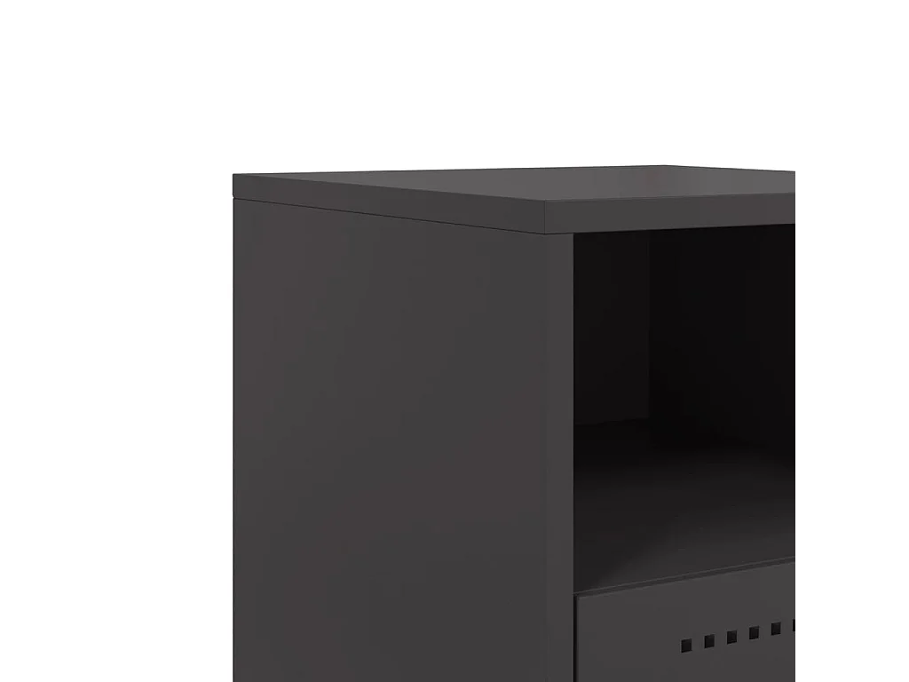 Comodino Nero 36x39x60,5 cm in Acciaio
