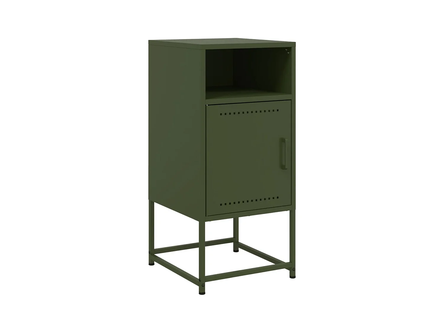 Table de chevet vert olive 36x39x78 cm acier