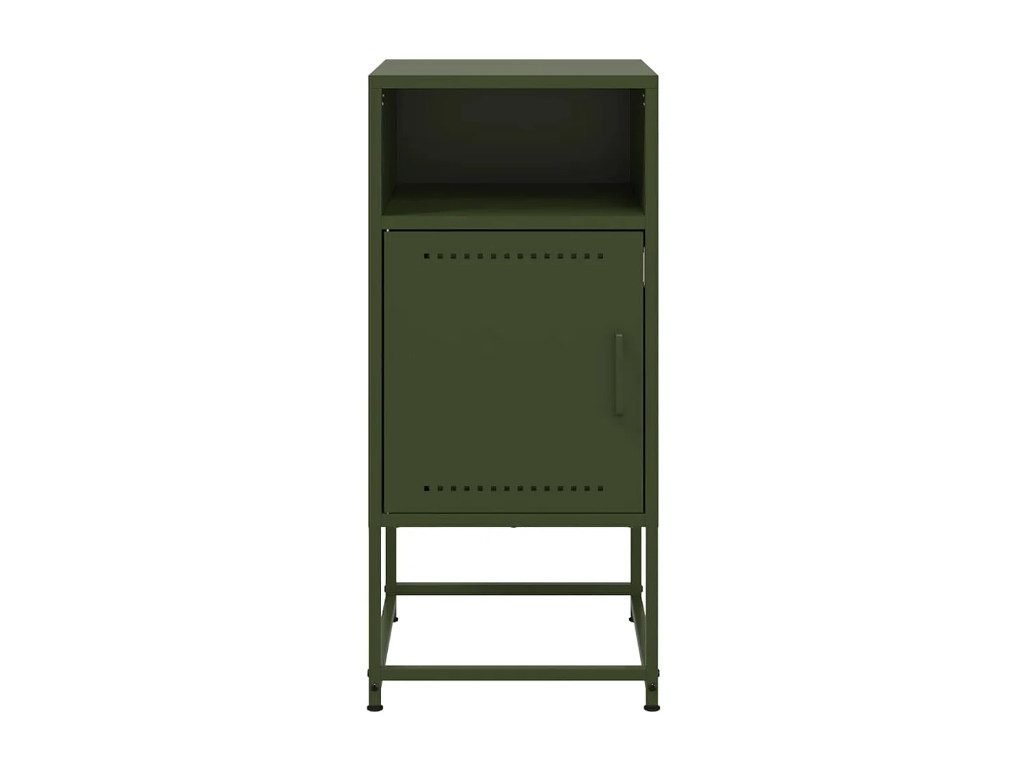 Table de chevet vert olive 36x39x78 cm acier