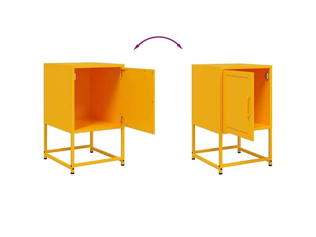 Comodino Giallo Senape 36x39x60,5 cm in Acciaio