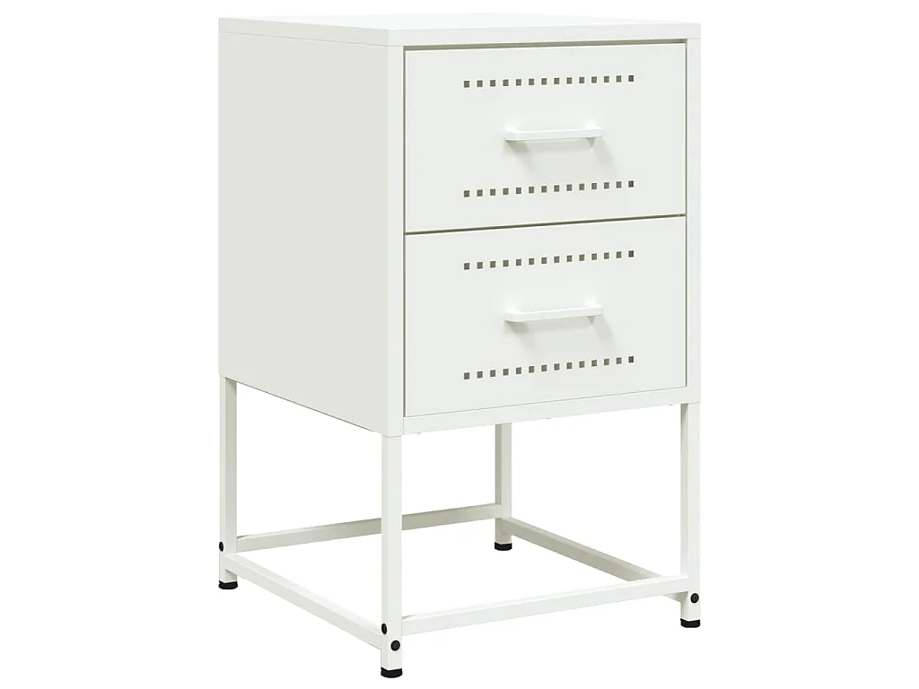 Comodino Bianco 36x39x60,5 cm in Acciaio
