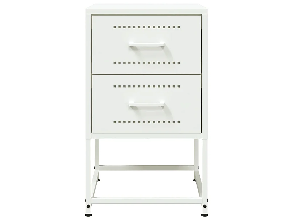 Comodino Bianco 36x39x60,5 cm in Acciaio