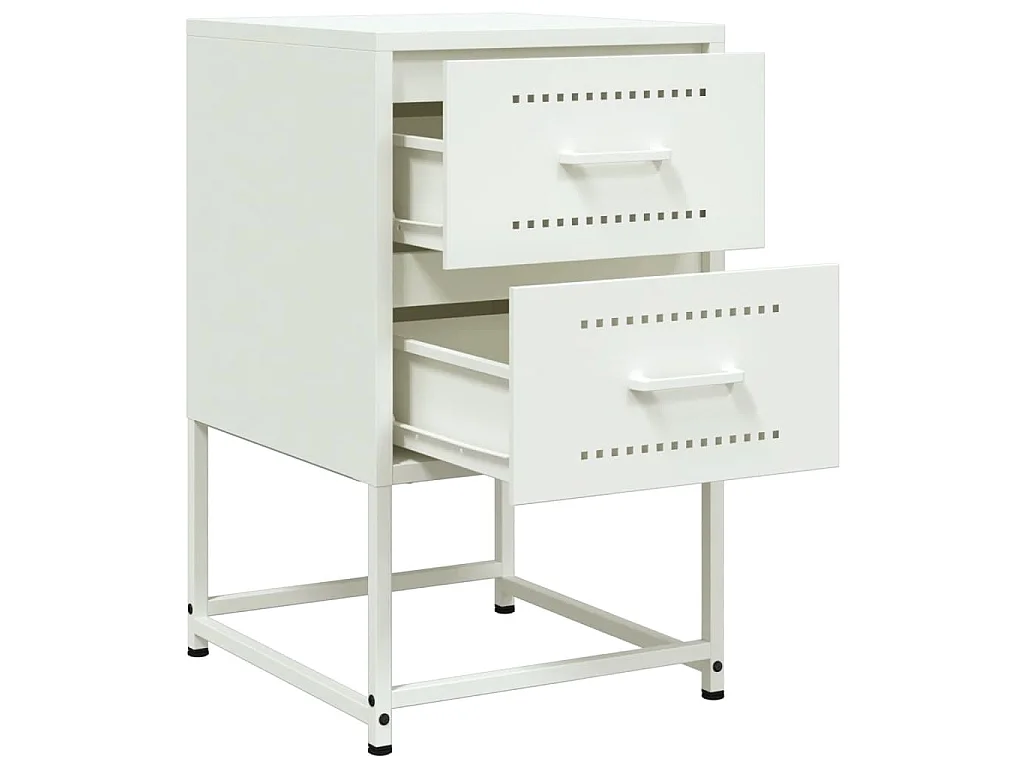 Comodino Bianco 36x39x60,5 cm in Acciaio