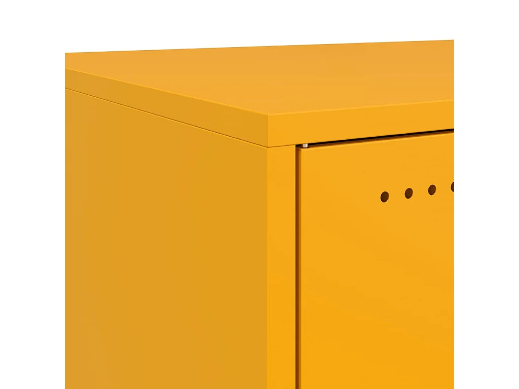 Mesita de noche acero amarillo mostaza 36x39x78 cm