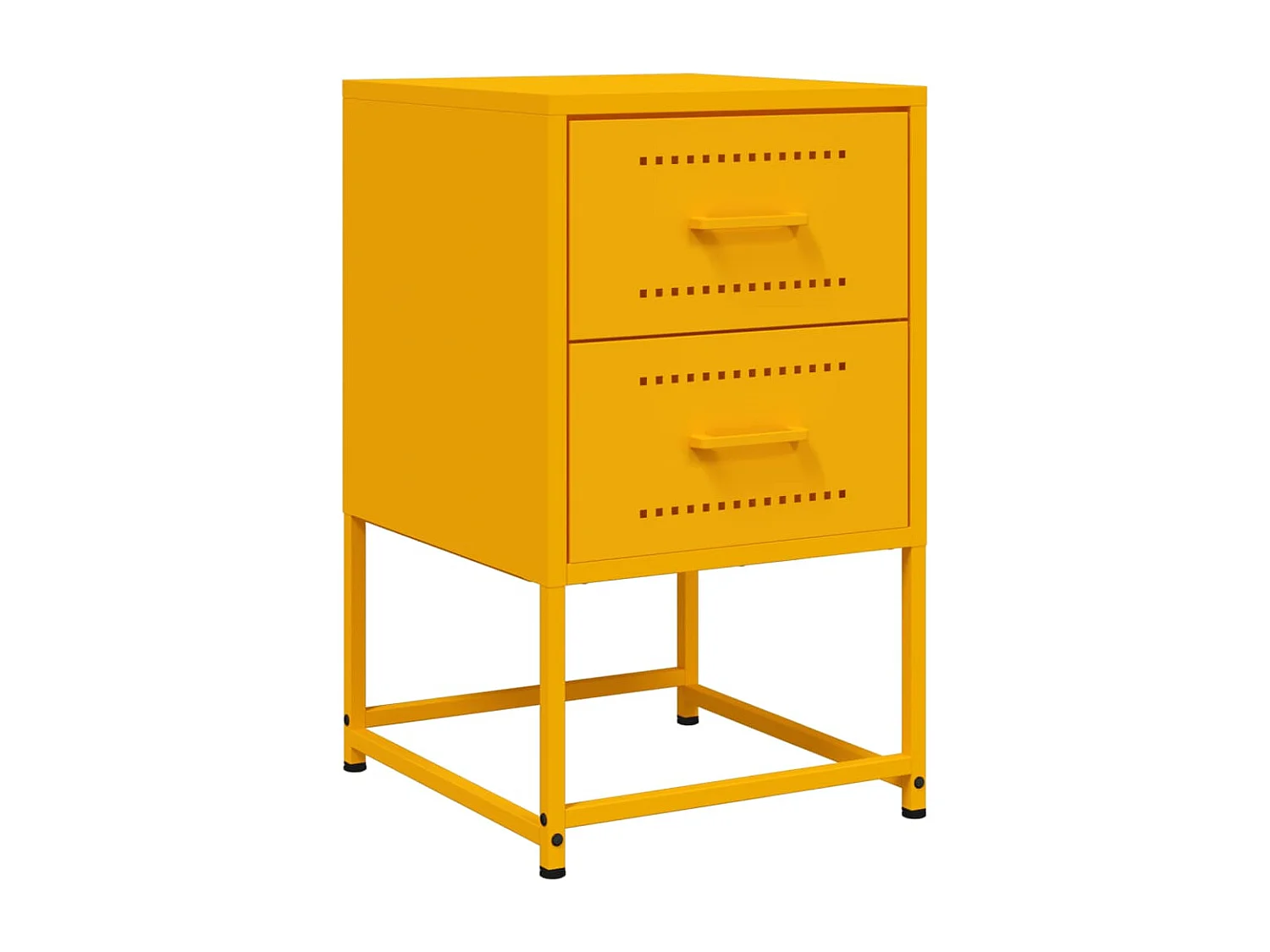 Table de chevet jaune moutarde 36x39x60,5 cm acier