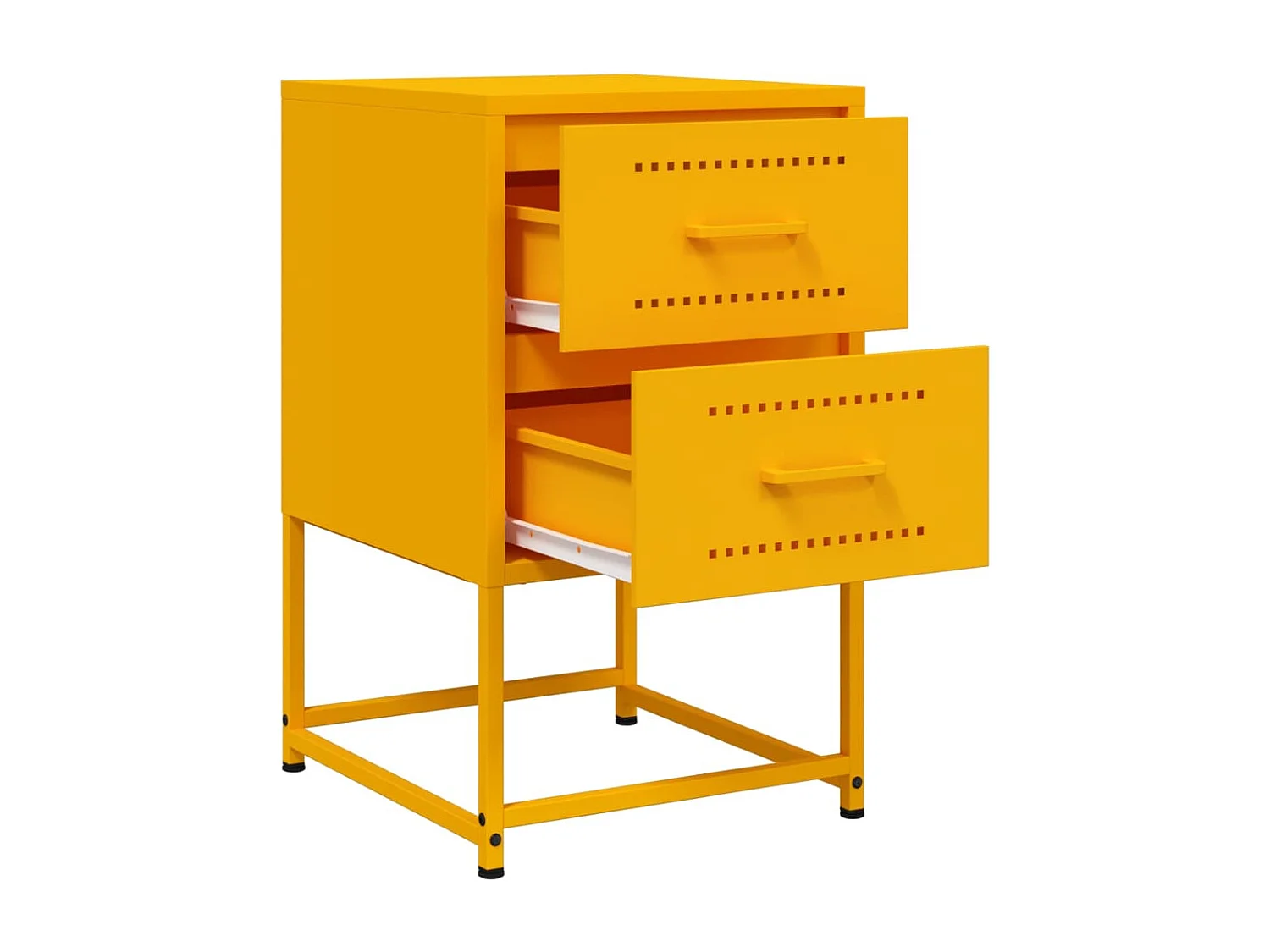 Table de chevet jaune moutarde 36x39x60,5 cm acier