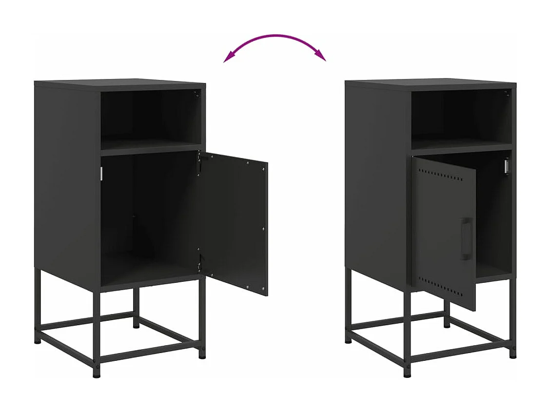 Nachttisch Schwarz 36x39x78 cm Stahl