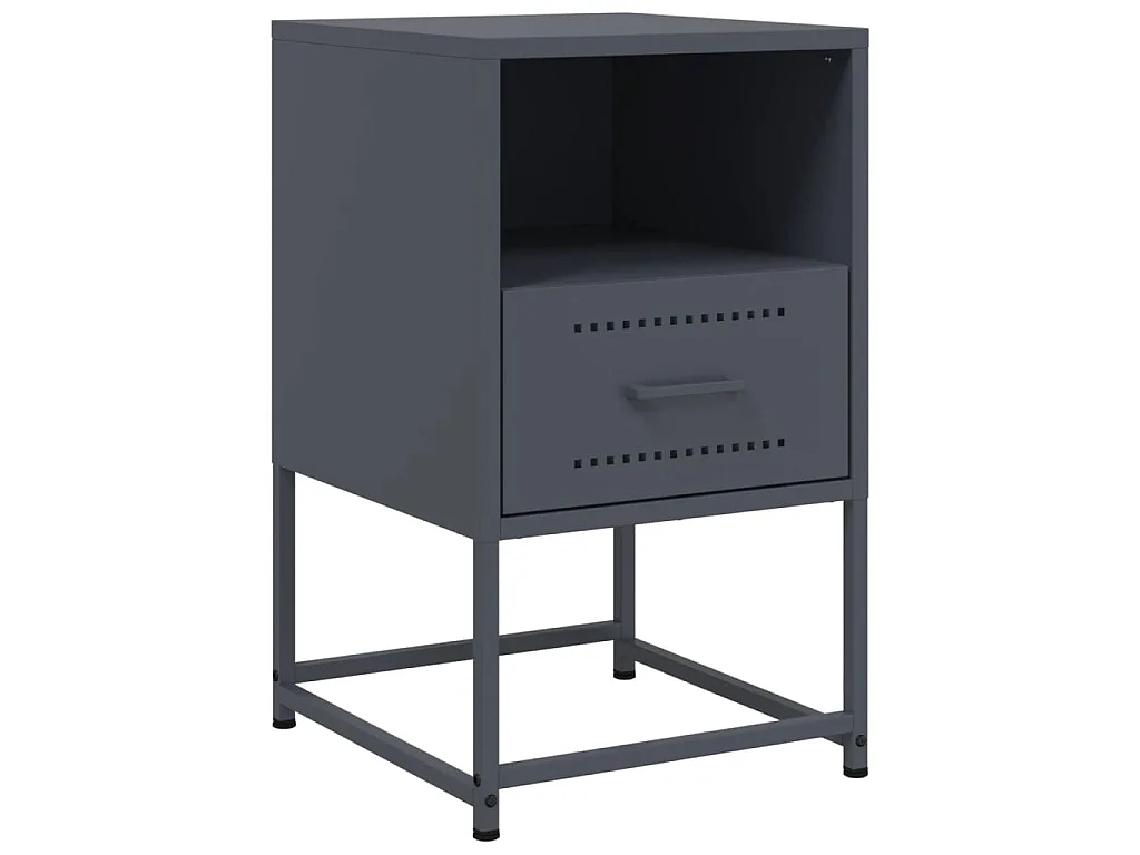 Table de chevet anthracite 36x39x60,5 cm acier