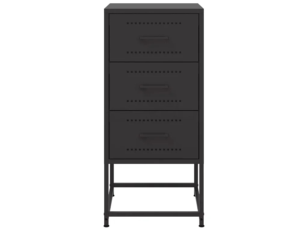 Comodino Nero 36x39x78 cm in Acciaio