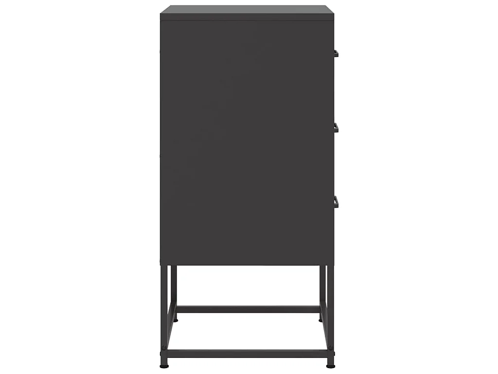Comodino Nero 36x39x78 cm in Acciaio