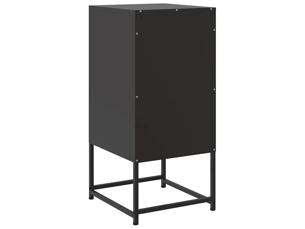 Comodino Nero 36x39x78 cm in Acciaio