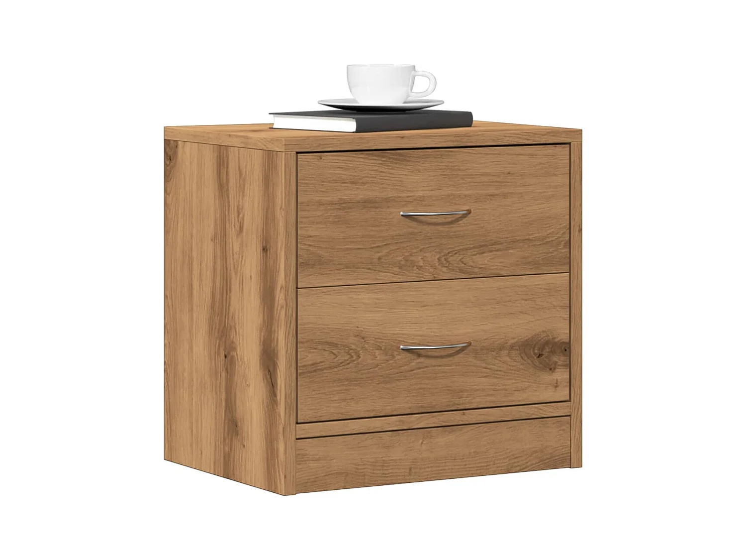 Table de chevet chêne artisanal 40x30x40 cm bois d'ingénierie