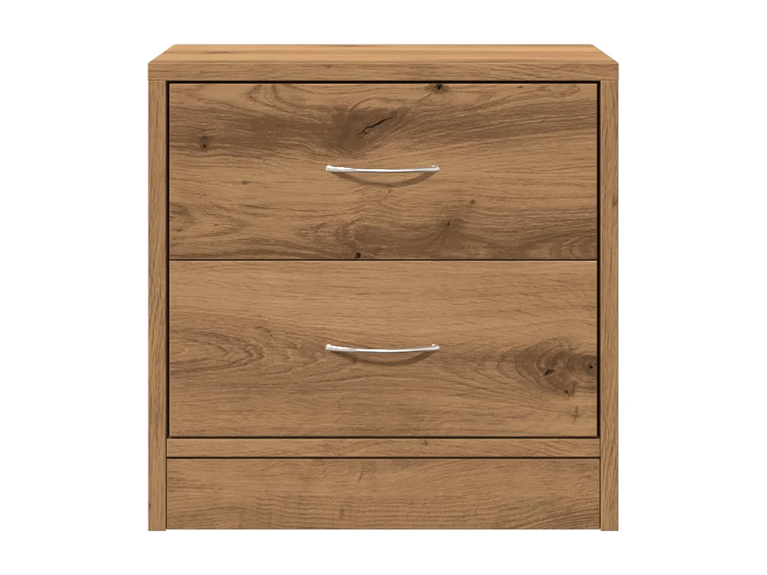 Nachtkastje 40x30x40 cm bewerkt hout artisanaal eikenkleurig