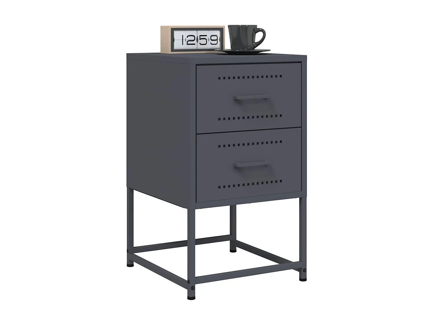 Comodino Antracite 36x39x60,5 cm in Acciaio