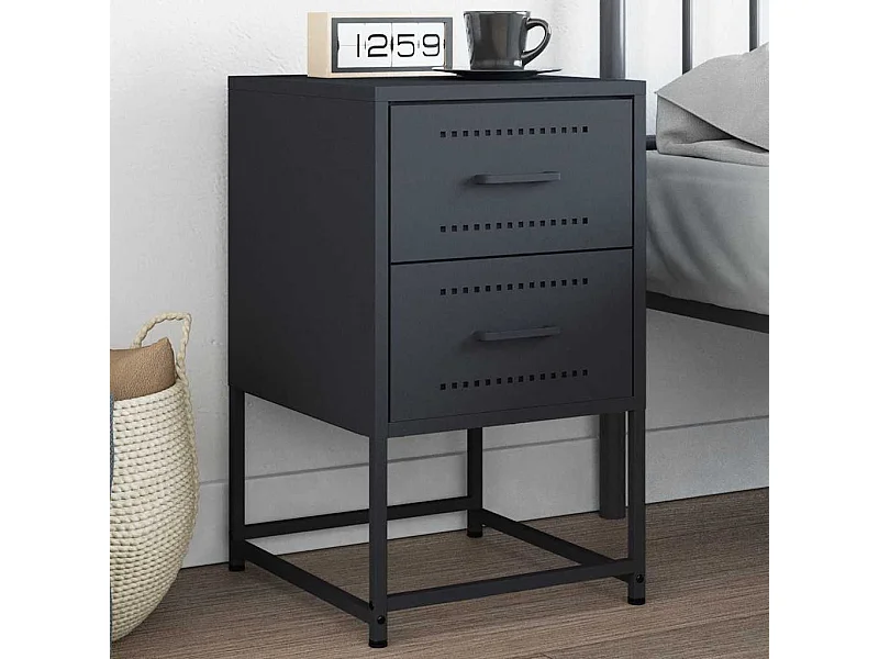 Nachttisch Anthrazit 36x39x60,5 cm Stahl