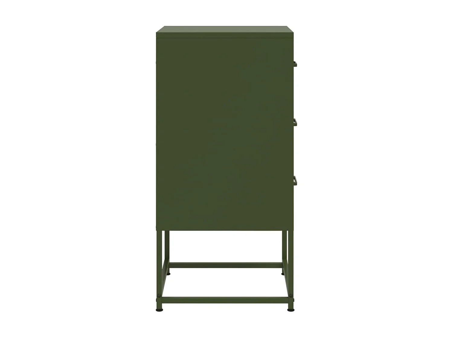 Table de chevet vert olive 36x39x78 cm acier