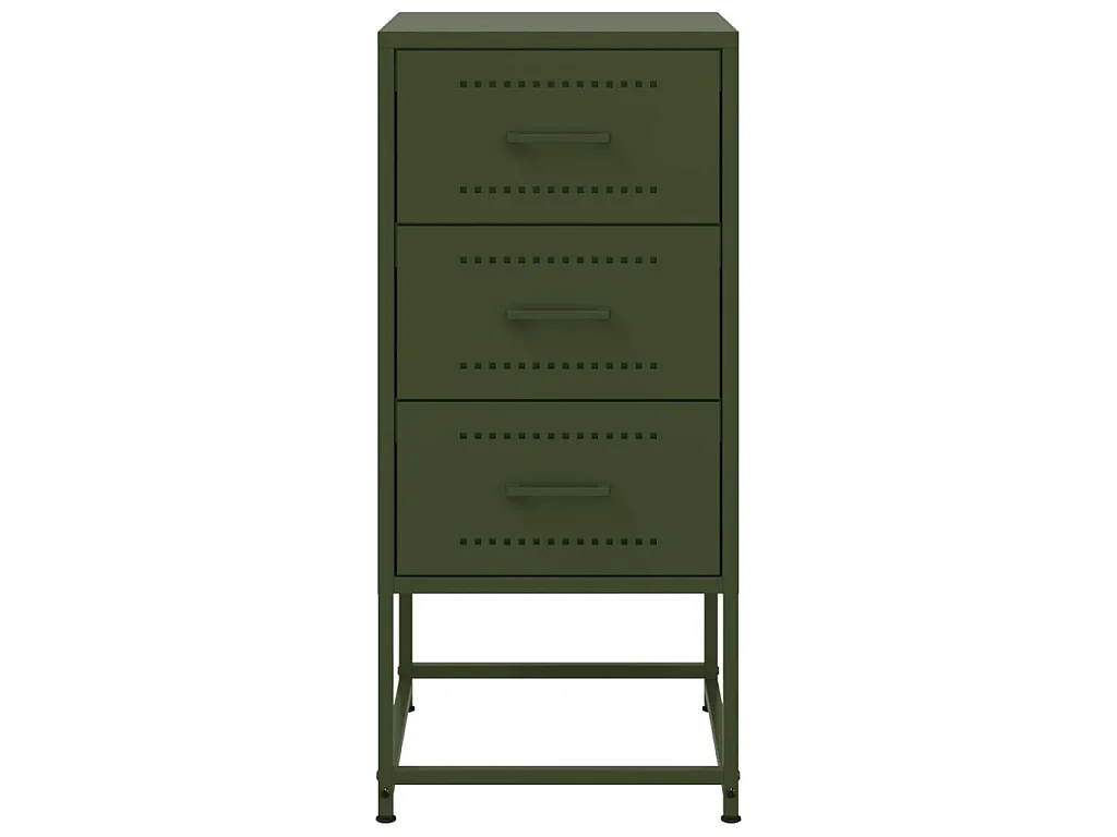 Mesa de cabeceira 36x39x78 cm aço verde-azeitona