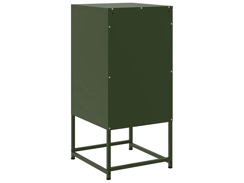 Mesa de cabeceira 36x39x78 cm aço verde-azeitona
