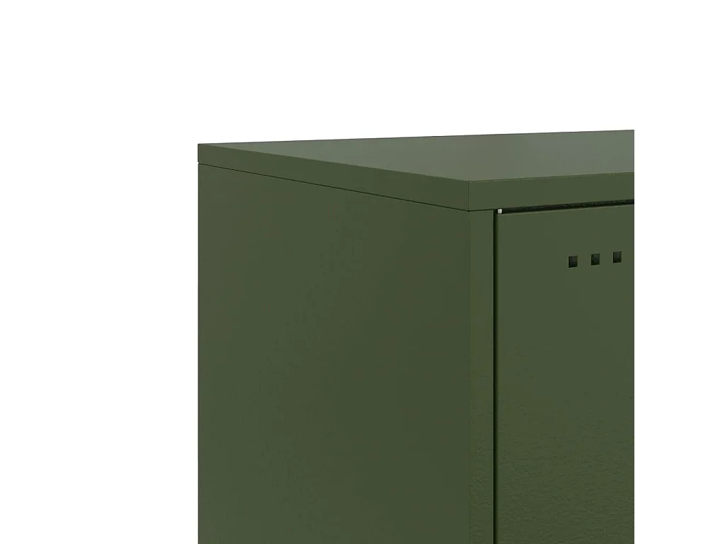 Mesa de cabeceira 36x39x78 cm aço verde-azeitona