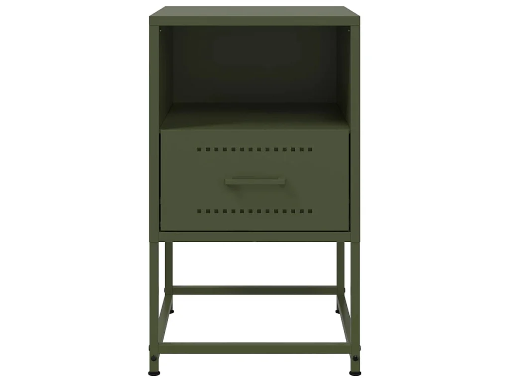 Comodino Verde Oliva 36x39x60,5 cm in Acciaio