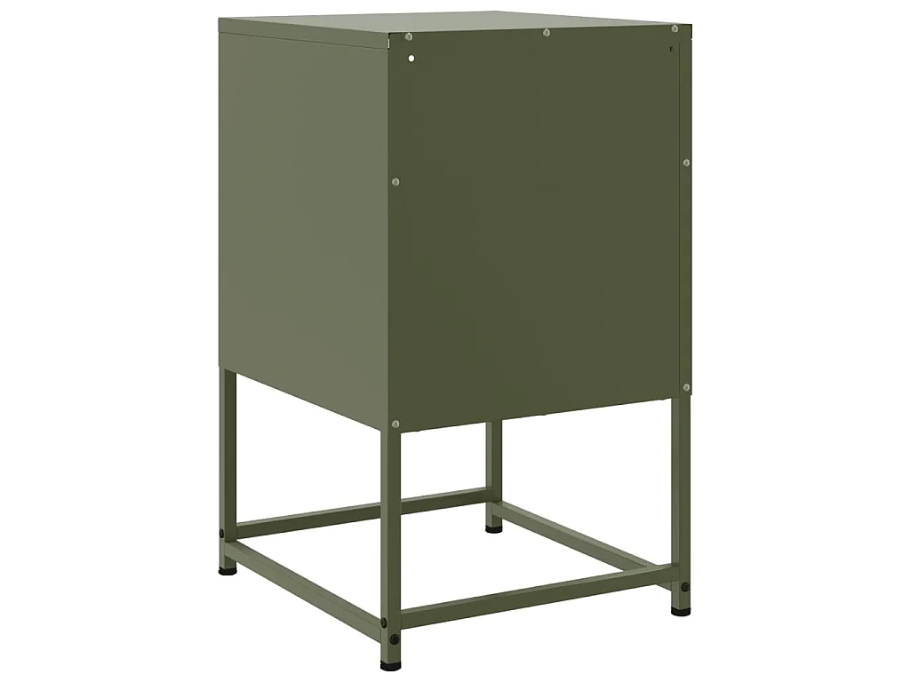 Comodino Verde Oliva 36x39x60,5 cm in Acciaio