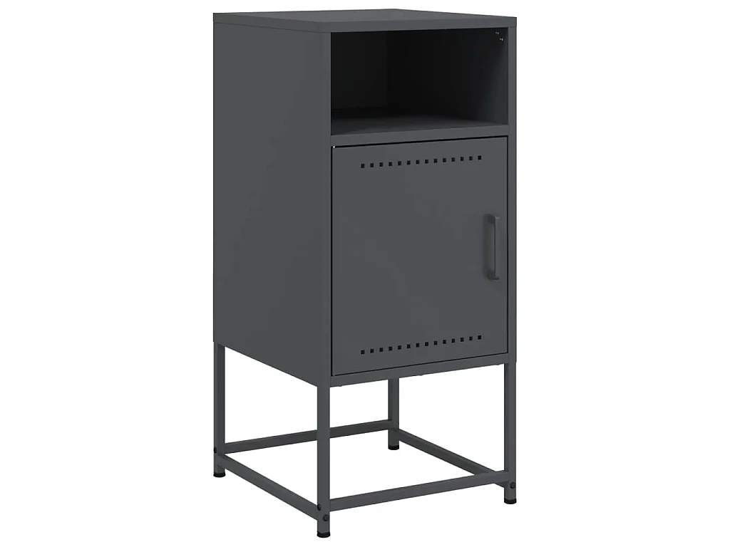 Mesita de noche acero gris antracita 36x39x78 cm