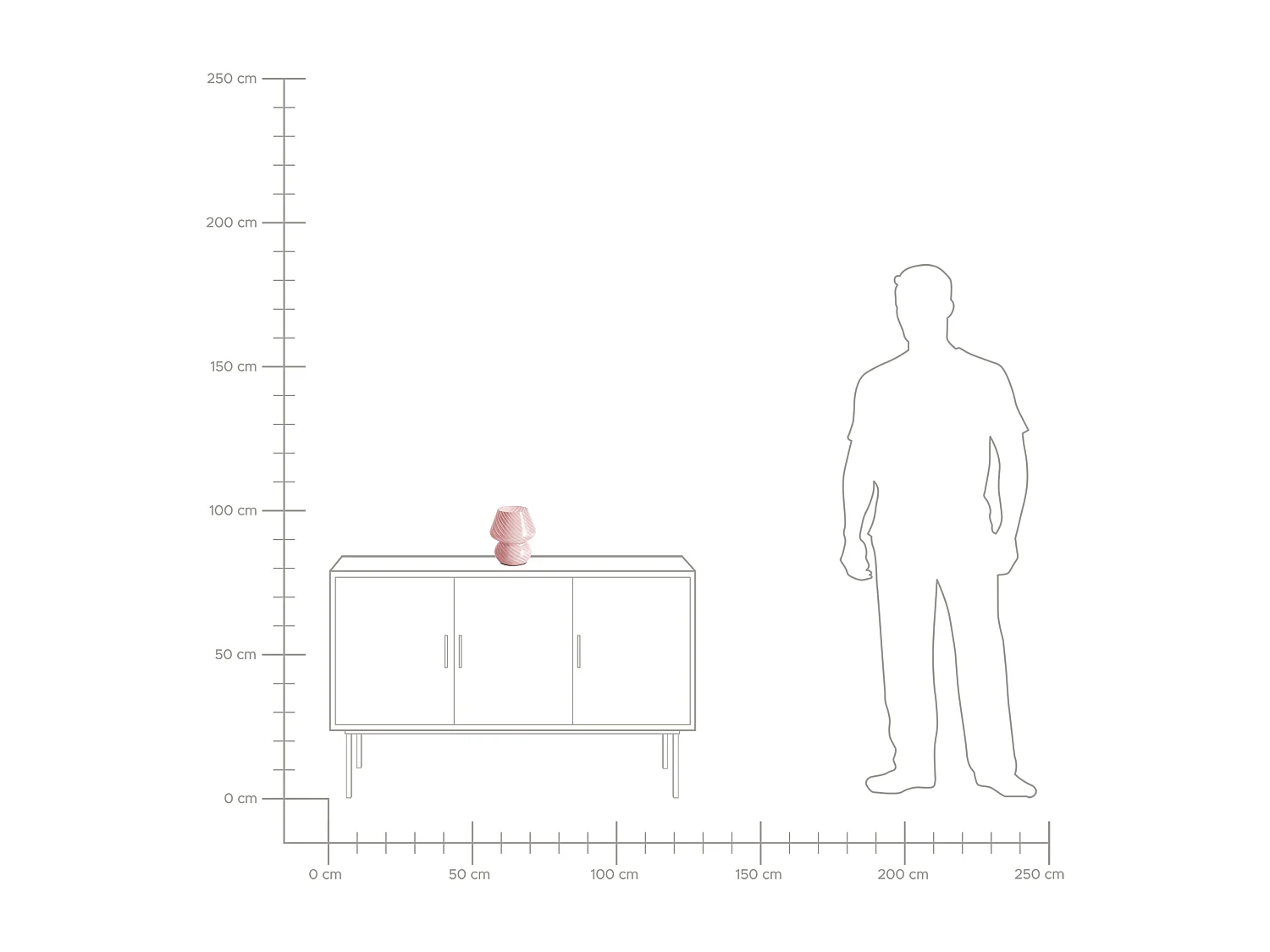 Lámpara de mesa LOBO Vidrio Rosa