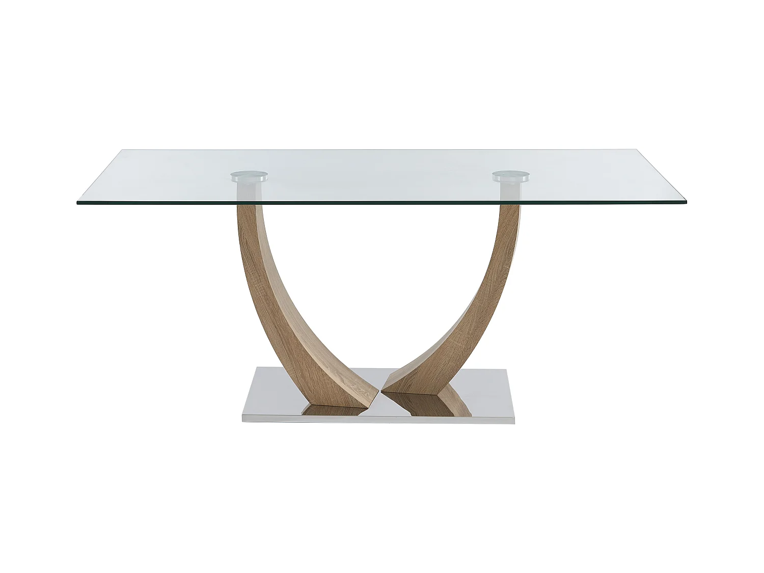 Ensemble table MELODIE II + 4 chaises BERLONA - Transparent et gris