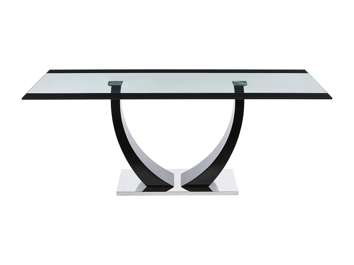 Bord MEZZO II + 4 stolar MASURIE - Transparent och benvit