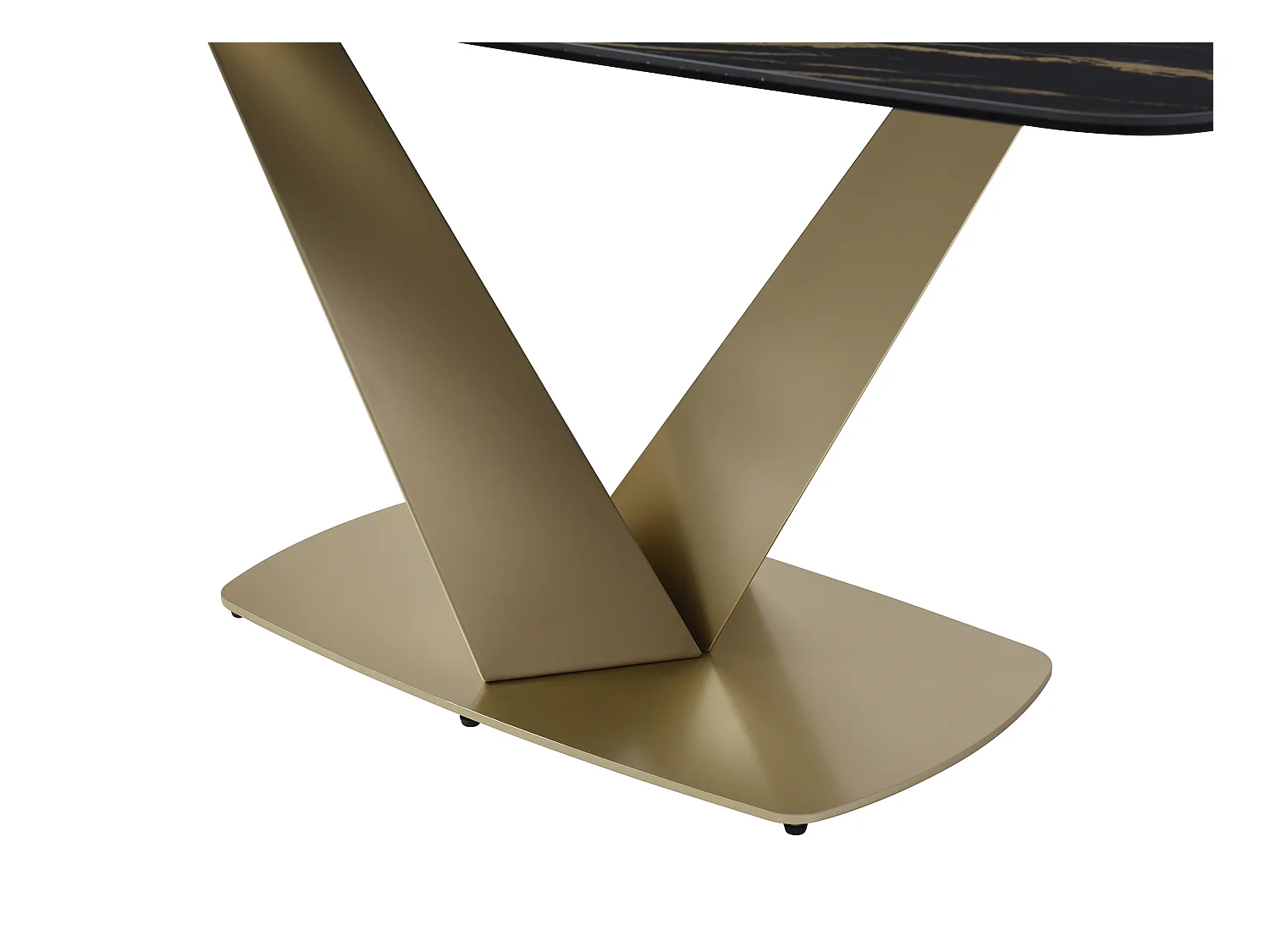 Ensemble table PORELIMA + 4 chaises ELEGANO - Effet marbre noir et beige