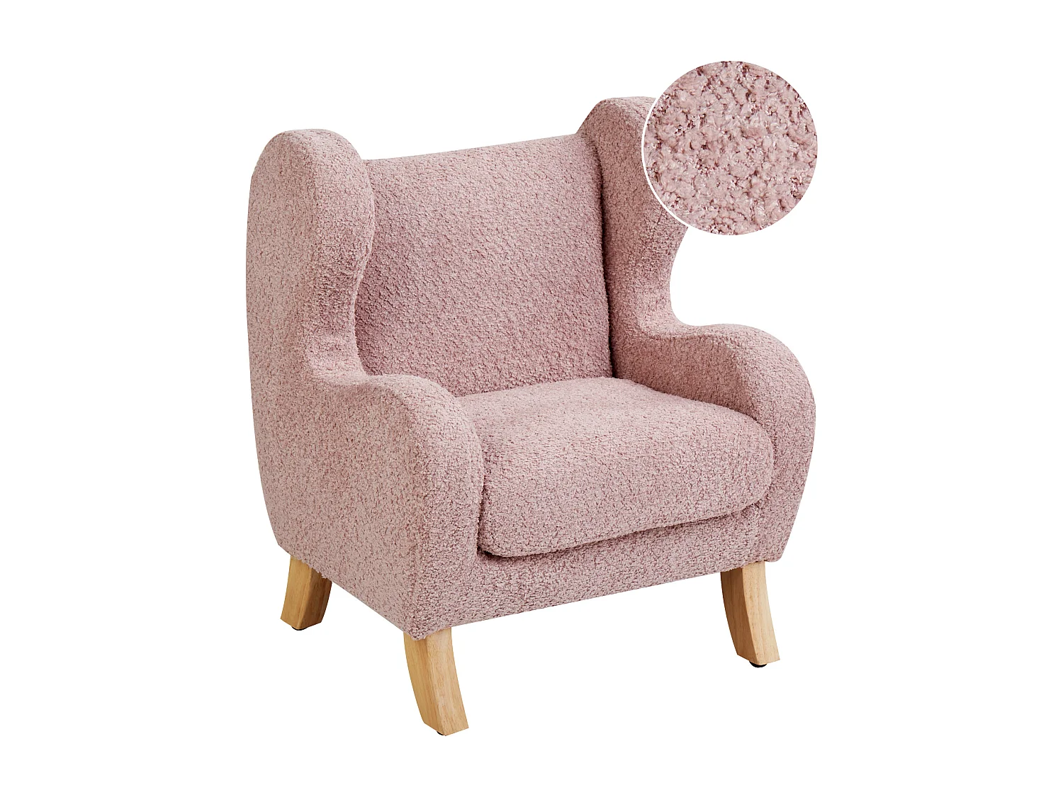 Cadeira para crianças em bouclé rosa FARUM