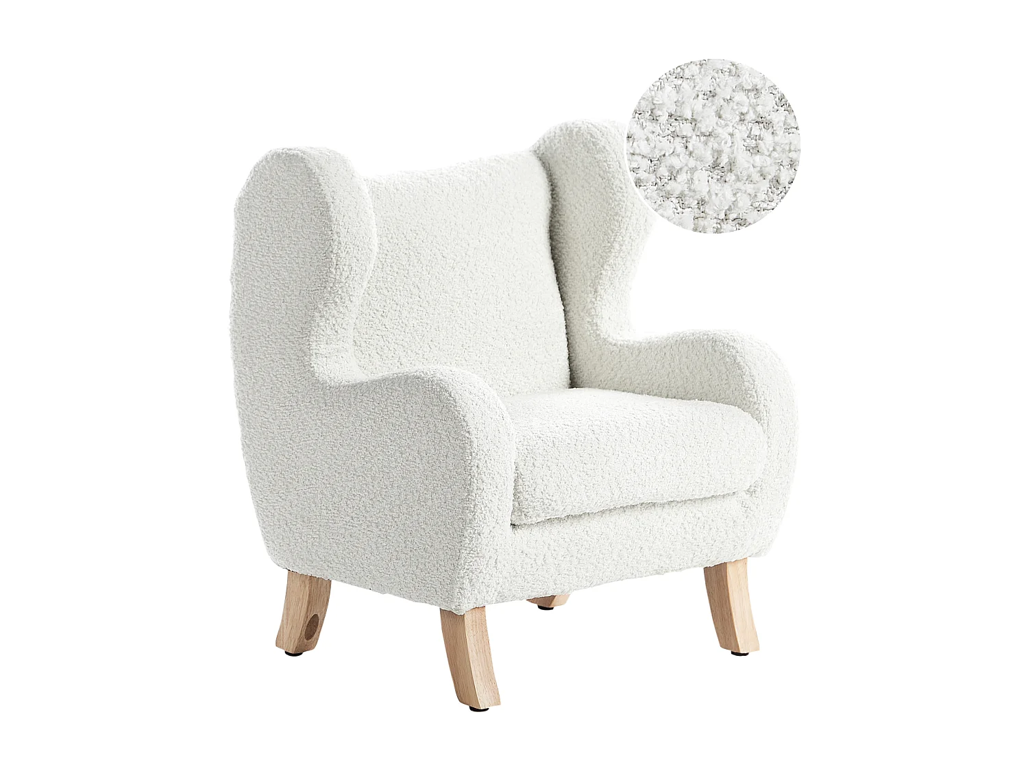 Kindersessel Bouclé Cremeweiss FARUM