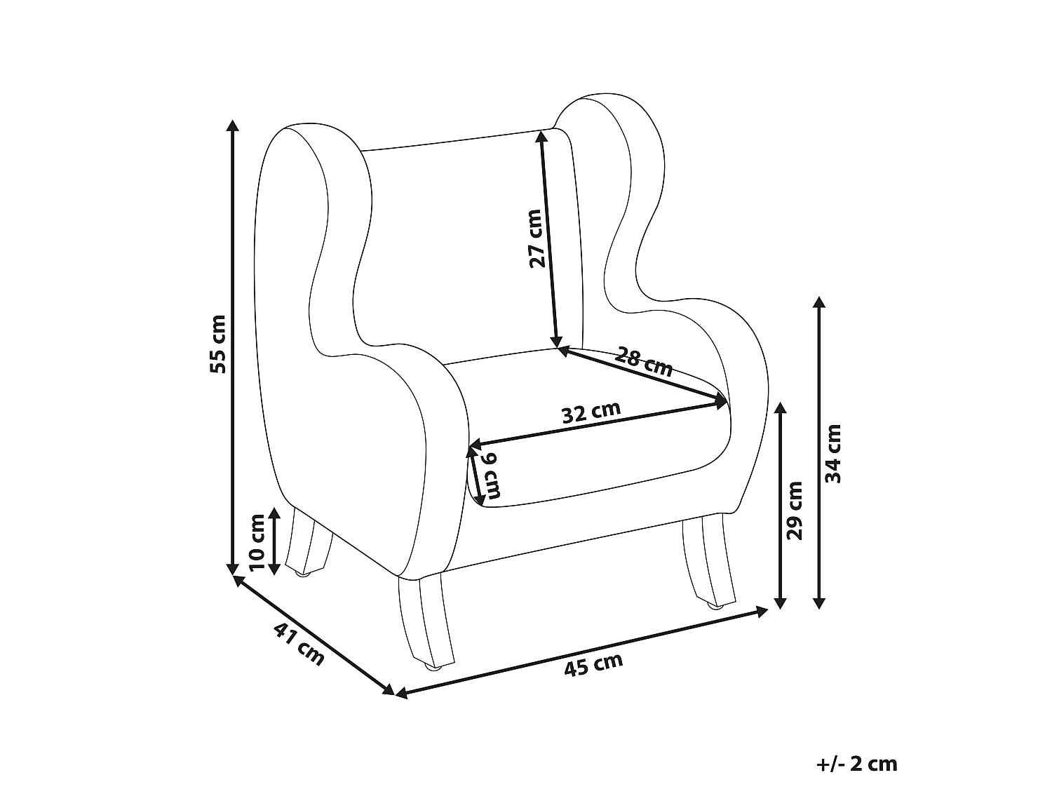 Fauteuil pour enfant en bouclé blanc cassé FARUM